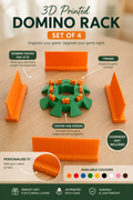 Personalised 3D Printed Domino Rack – Set of 4