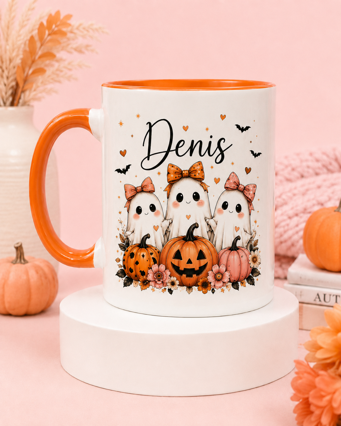 Personalised Boo Crew Halloween mug example with custom name